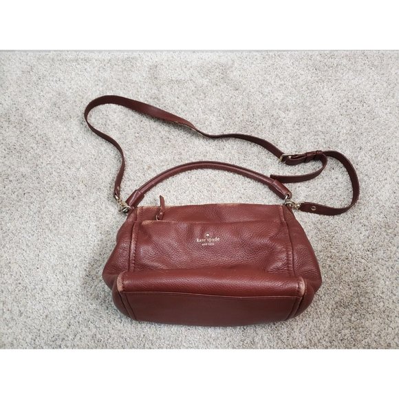 Kate Spade Crossbody Purse Brown Pebbled Cow‎ Leather - Picture 1 of 11